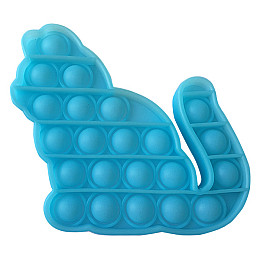 Игрушка антистресс Pop It Люминесцентный Голубой Котик