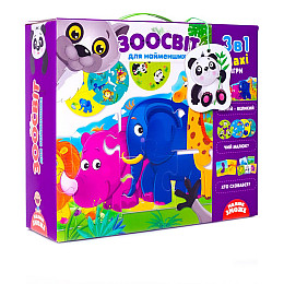 Игра настольная Vladi Toys Зоомир 3 в 1 VT2901-04 (укр)