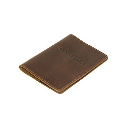 Обложка на паспорт DNK Leather Паспорт-H col.G 15,5х9,8 см Коричневая