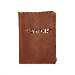 Обложка на паспорт DNK Leather Паспорт-H col.N Светло-коричневая 15,5*9,8 см