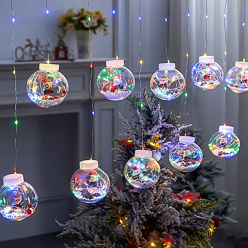 Гирлянда штора Xmas 200L 10 Капель Шарик Ширина Разноцветное Свечение 3M 165-Cl54M