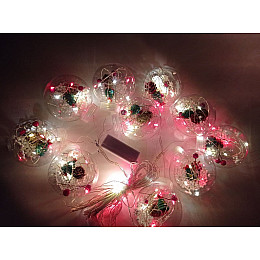 Гирлянда штора Xmas 200L 10 Капель Шарик Ширина Разноцветное Свечение 3M 165-Cl54M