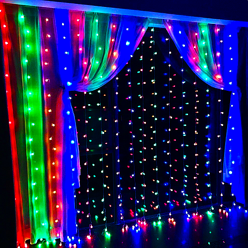 Гирлянда Xmas 320 Led Ламп Штора Водопад Разноцветное Свечение 3Mх3M 165-Cl174Rgb