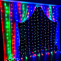 Гирлянда Xmas 240 Led Ламп Штора Водопад Разноцветное Свечение 2Mх2M 165-Cl172Rgb