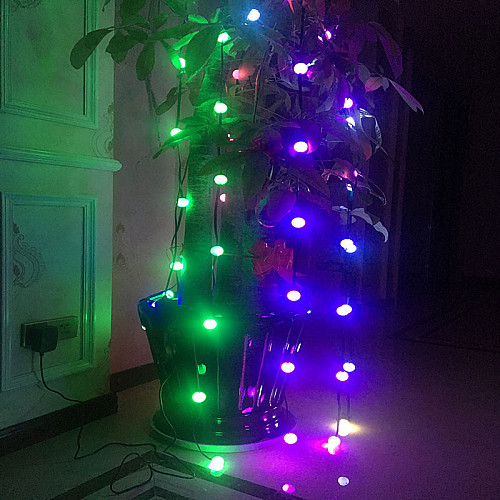 Светодиодная нитевидная гирлянда со светящимися шарами Umbrella Tree Star Dazzler с верхушкой для елки 64 LED 16 цветов и 3 режима