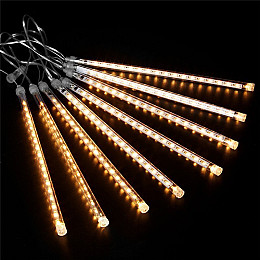 Светодиодная гирлянда "Тающие сосульки" для новогоднего декора Xmas Sticks 8Led палочек по 50см свет ламп-Теплый белый от сети 220В