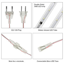 Светодиодная гирлянда "Тающие сосульки" для новогоднего декора Xmas Sticks 8Led палочек по 50см свет ламп-Теплый белый от сети 220В