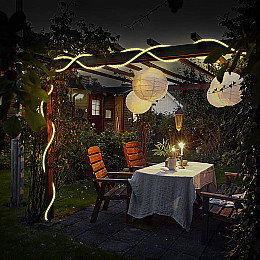 Светодиодная гирлянда-шланг Xmas Rope light для новогоднего декора улицы 10м свет LED - Теплый белый гибкая влаго/морозоустойчивая лента дюралайт от сети 220В