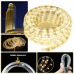 Светодиодная гирлянда-шланг Xmas Rope light для новогоднего декора улицы 10м свет LED - Теплый белый гибкая влаго/морозоустойчивая лента дюралайт от сети 220В