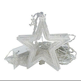 Светодиодная гирлянда-штора Звезды для новогоднего декора Xmas stars 3м*80см*50см и 138 LED (12 звезд) свет ламп-RGB multicolor 8 режимов от сети 220 В