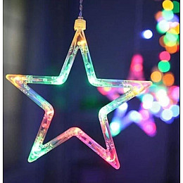 Гирлянда Bailong STAR CURTAIN 12M MULTI Звезды Мультицветные