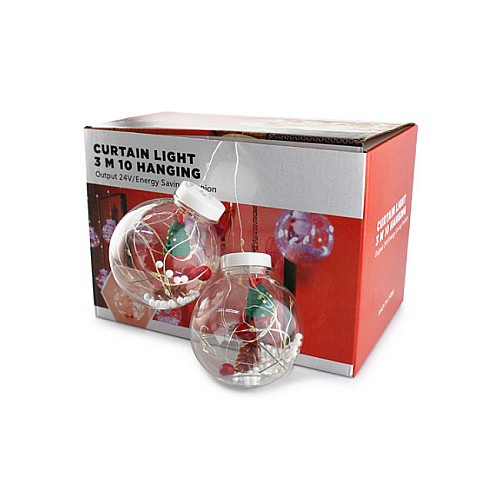 Гирлянда "Ёлочки" Xmas WW-1 Copper Curtain Ball Lamp 3 х 1.5 м Теплый белый