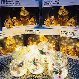 Гирлянда "Ёлочки" Xmas WW-1 Copper Curtain Ball Lamp 3 х 1.5 м Теплый белый