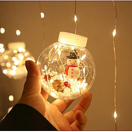 Гирлянда MHZ Xmas M-1 Copper curtain ball lamp 7257 Снеговик разноцветная