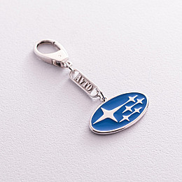 Серебряный брелок для машины Subaru 9014.1 Оникс 5.96 г Голубой