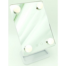 Зеркало для макияжа с LED подсветкой на подставке Cosmetie Mirror HH083 белый