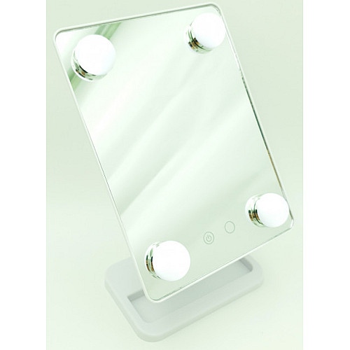 Зеркало для макияжа с LED подсветкой на подставке Cosmetie Mirror HH083 белый