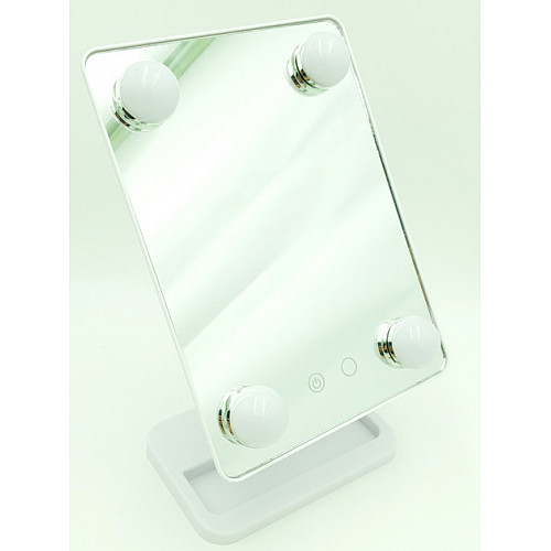 Зеркало для макияжа с LED подсветкой на подставке Cosmetie Mirror HH083 белый
