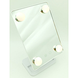 Дзеркало для макіяжу з LED-підсвіткою на підставці Cosmetie Mirror HH083 білий