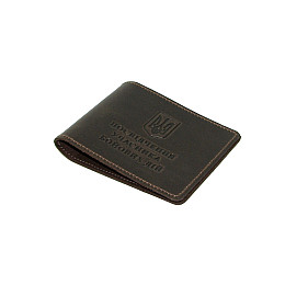 Обкладинка з натуральної шкіри на посвідчення учасника бойових дій УБД DNK Leather UBD H col.F Коричневий