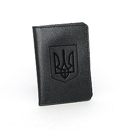Обложка для документов (ID паспорт) DNK Leather mini doc R-Gerb col.J черная
