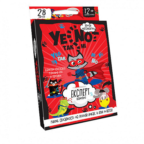 Дитяча карткова гра "YENOT ДаНетки" Danko Toys YEN-01U укр Червоний