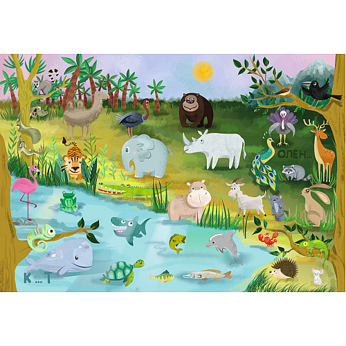 Гра навчальна з багаторазовими наклейками Умняшка "ZOO Абетка" укр. КП-005 KP-005