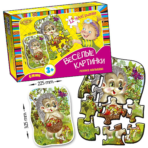 Гра Мастер "Веселі картинки. Їжачок" maxi puzzle MKM0336