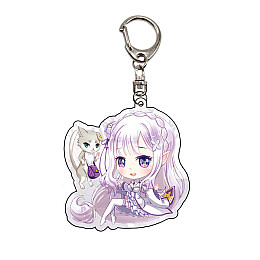 Брелок Акриловий Bioworld Емілія Життя з нуля Re: Zero (17344)