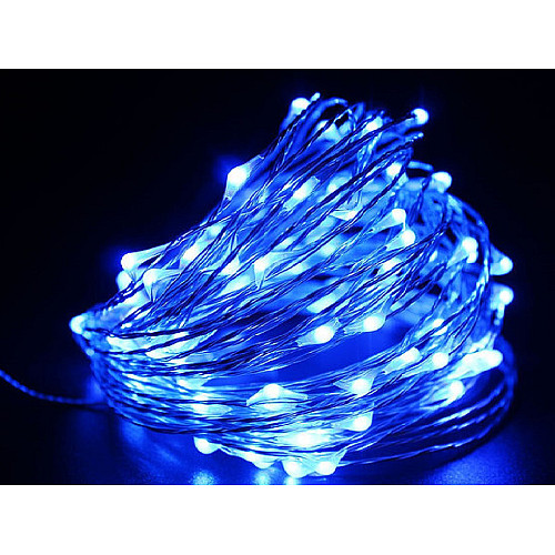 Світлодіодна гірлянда-нитка на батарейках Decorative Light синя 10м 100LED 218-21526967