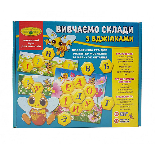Игра "Изучаем слоги с пчелками" Київська Фабрика Іграшок 82616