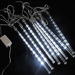 Светодиодная гирлянда Led Тающие сосульки Метеоритный дождь на 288 светодиодов Белая 4.1 м