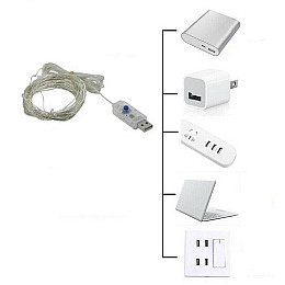 Светодиодная гирлянда нить Led Капли росы на 200 светодиодов 20 м с USB подключением и пультом ДУ Белая теплая