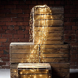 Гирлянда-пучок электрическая Led Конский хвост на 200 светодиодов 10 нитей 2 м по 20 диодов Теплый белый (25234)