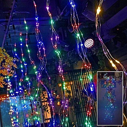 Гирлянда-пучок электрическая Led Конский хвост на 200 светодиодов 10 нитей 2 м по 20 диодов Мультицвет (25231)