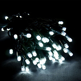 Светодиодная гирлянда Led на 100 светодиодов 8 м зеленый провод Белая