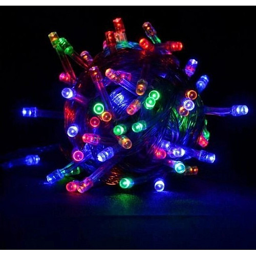 Светодиодная гирлянда Led на 300 светодиодов 22 м зеленый провод Мультицвет