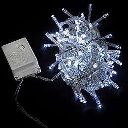 Світлодіодна гірлянда електрична з контролером Led на 200 світлодіодів 12 м прозорий провід Біла