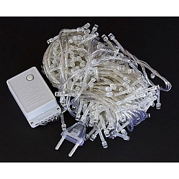 Светодиодная гирлянда электрическая с контроллером Led на 200 светодиодов 12 м прозрачный провод Мультицвет