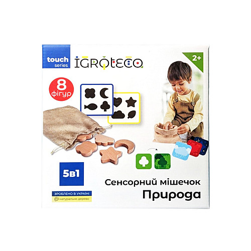 Сенсорный мешочек "Природа" Igroteco 900590 6 вариантов игры