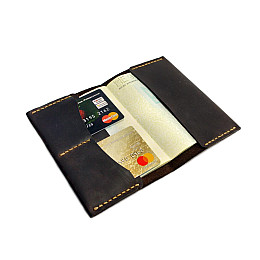 Шкіряна обкладинка для паспорта та документів з гербом Коричнева (as150201-3)