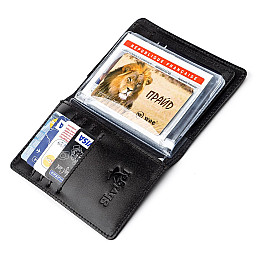 Обкладинка для автодокументів Shvigel шкіряна Чорний (13924)