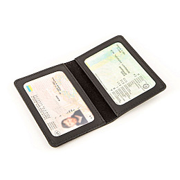 Обкладинка для посвідчення Shvigel шкіряна Чорний (13929)