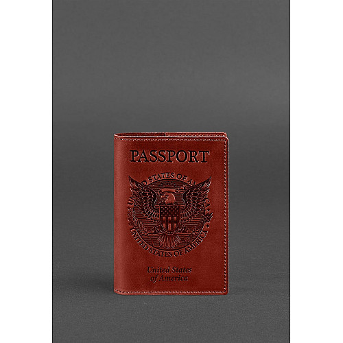 Обложка для паспорта BlankNote с американским гербом Коричневый (BN-OP-USA-coral)