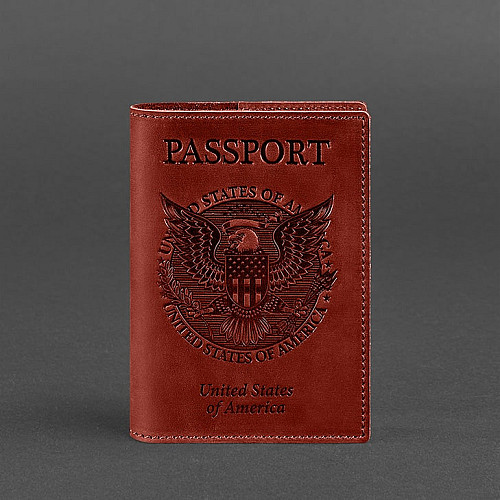 Обложка для паспорта BlankNote с американским гербом Коричневый (BN-OP-USA-coral)