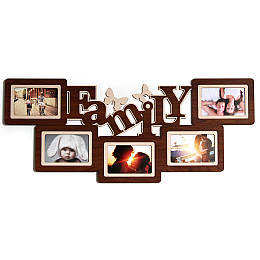 Фоторамка коллаж на 5 фото Декор Карпаты Family 34х80 см Коричневый (H5-065A)
