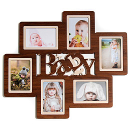Фоторамка коллаж на 6 фото Декор Карпаты Baby 57х50 см Коричневый (H6-064A)