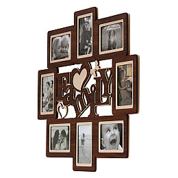 Фоторамка коллаж на 8 фотографий Декор Карпаты Family 68х60 см Коричневый (H8-067A)