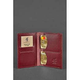 Кожаная обложка для паспорта BlankNote 2.0 Краст Бордовая (BN-OP-2-vin)