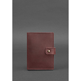 Женская кожаная обложка для паспорта BlankNote 5.0 Crazy Horse с окошком Бордовая (BN-OP-5-vin-kr)